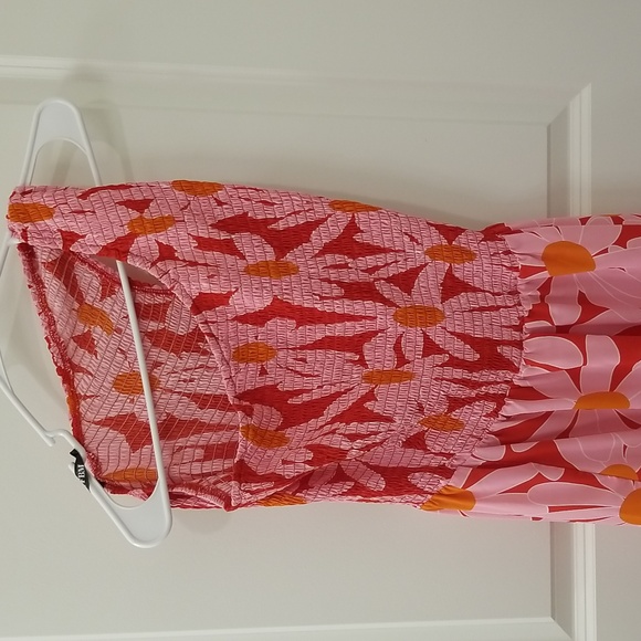 BTFBM Bright & Vibrant Medium Floral One Shoulder Flowy Summer Maxi Dress - Picture 3 of 12